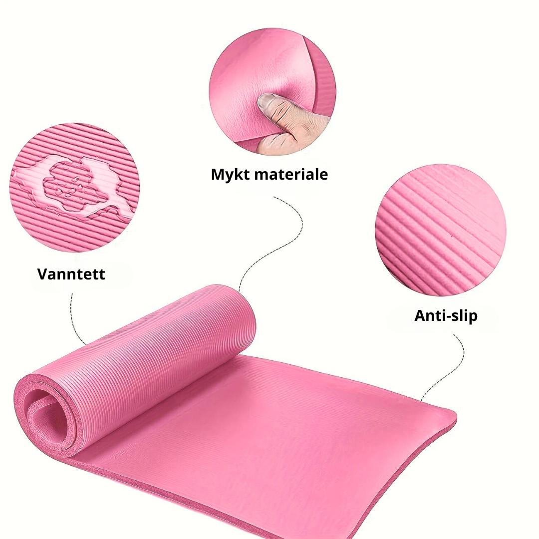 Yoga matte - 1,5cm tykk